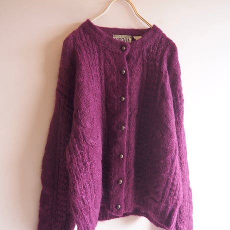80s "FORENZA" mohair cable cardigan