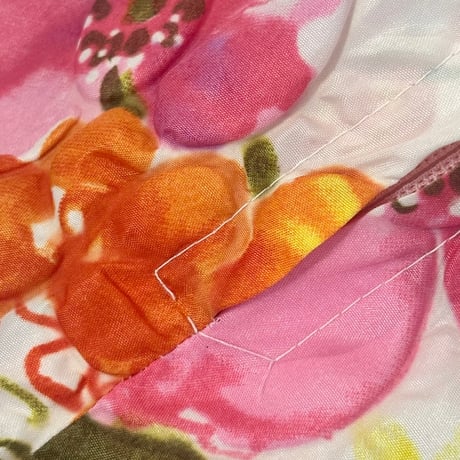 60s "Barbara Lee" quilted floral house maxi dress