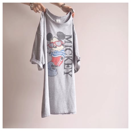 90s〜 oversized fade mickey t-shirts