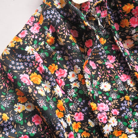 70〜80s "atkins" floral bowtie maxi dress
