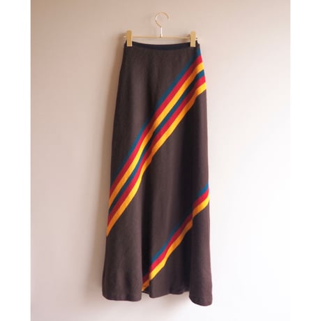 70s stripe knit maxi skirt