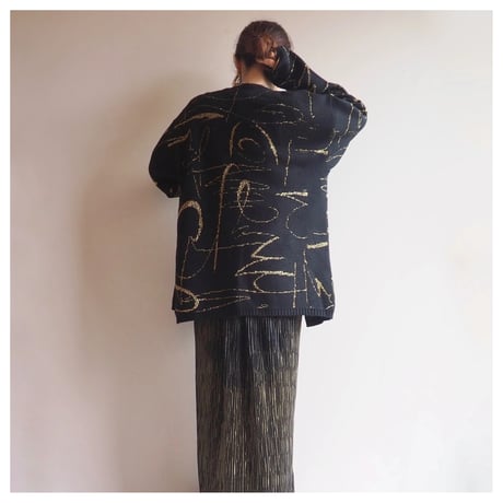 80〜90s abstract metallic cardigan