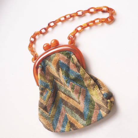 60〜70s amber chain velvet bag