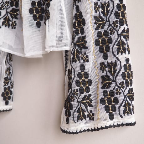 50s romanian sheer embroidered blouse