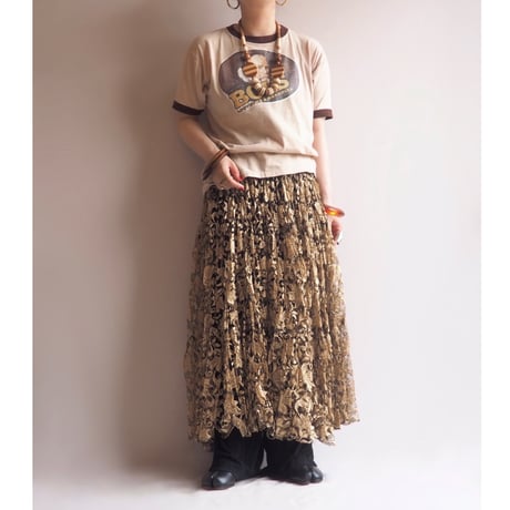 80s〜 "Sandi Kent" lace tiered midi skirt
