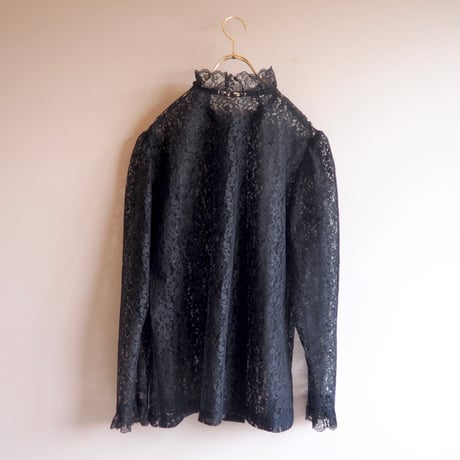 70〜80s ruffle lace blouse