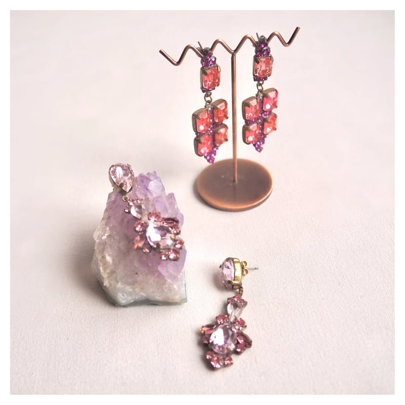 vintage czech rhinestone earrings(C) | Nia vin