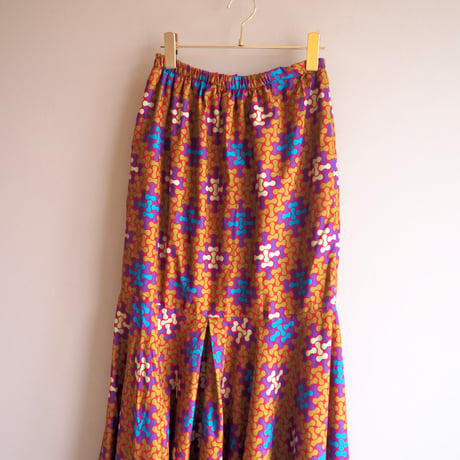 vintage african batik maxi skirt