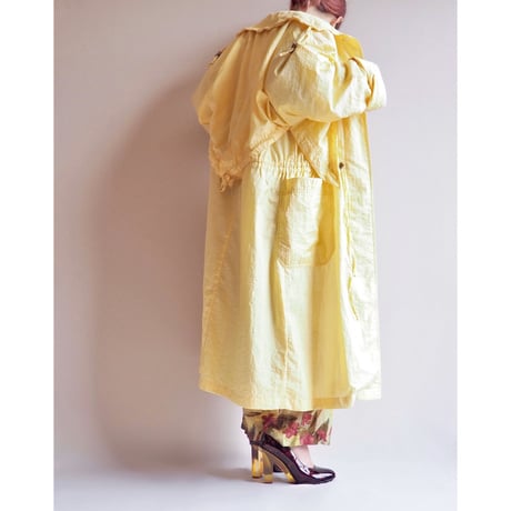 80s lemon yellow nylon design coat