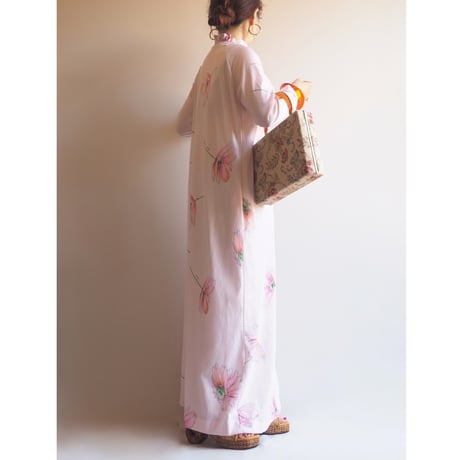 70s "Travel Lite" floral house maxi dress