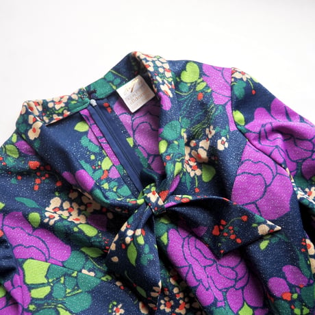 70s made in Sweden glitter floral maxi dress