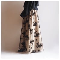 90s〜 "Coldwater Creek" floral flocky flare maxi skirt