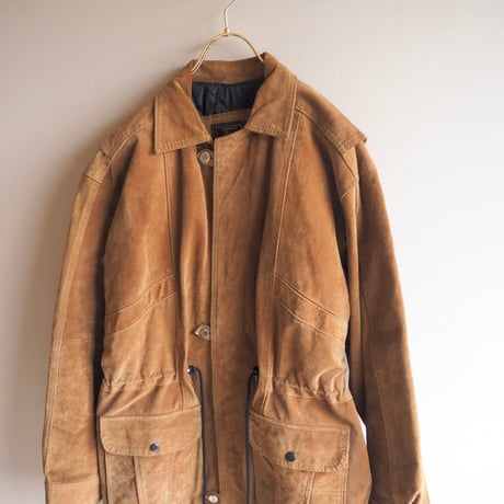 made in Australia drawstring suede × quilted jacket