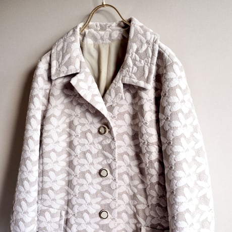 60s double knit floral coat