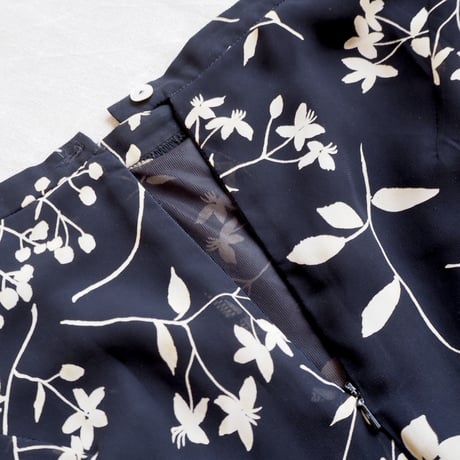 vintage black floral maxi skirt