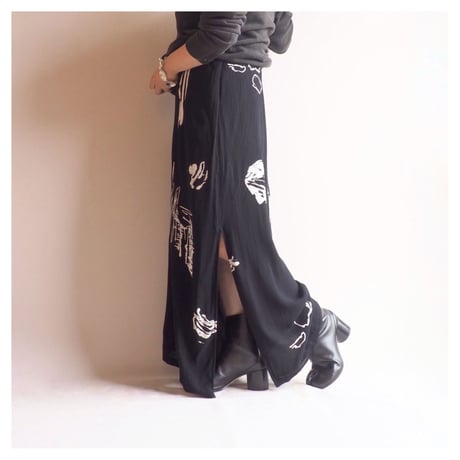 "CAROLE LITTLE" abstract print maxi skirt