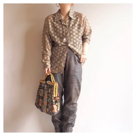 "LEXY" gold lace blouse
