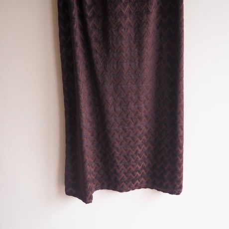 80〜90s zigzag velours maxi skirt