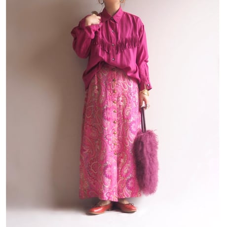 60〜70s "Patty Woodard california" tapestry maxi skirt