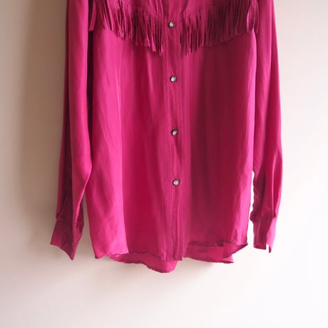 "JPL" oversized silk fringe blouse