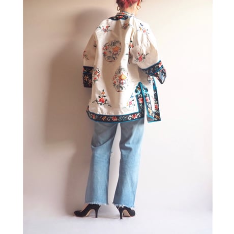 60〜70s chinese floral embroidered jacket