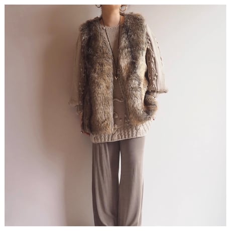"ANNE DE LANCAY" faux fur vest