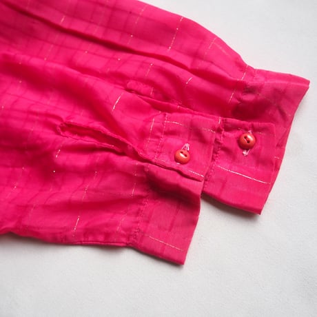 vintage plaid sheer ruffle blouse