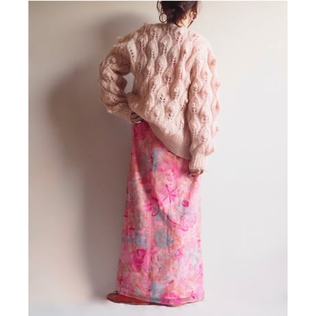 vintage fuzzy popcorn design cardigan