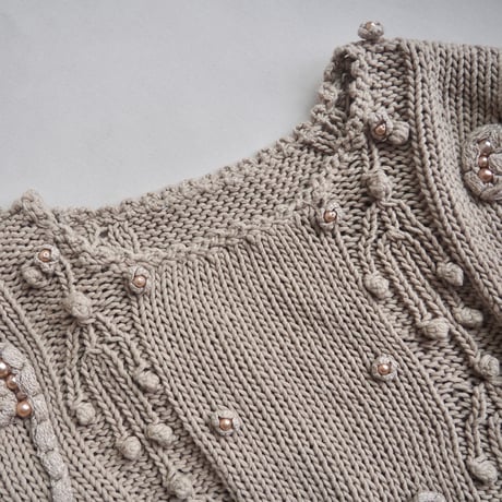 vintage popcorn oversized design sweater