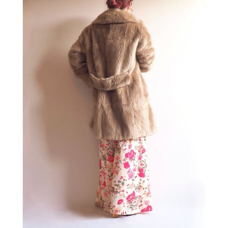 60s real fur back strap jacket