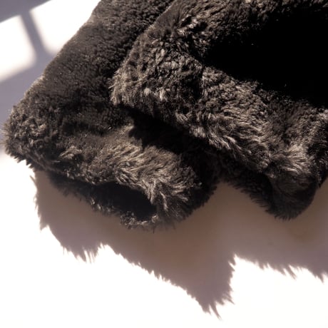 80〜90s dark brown faux fur coat