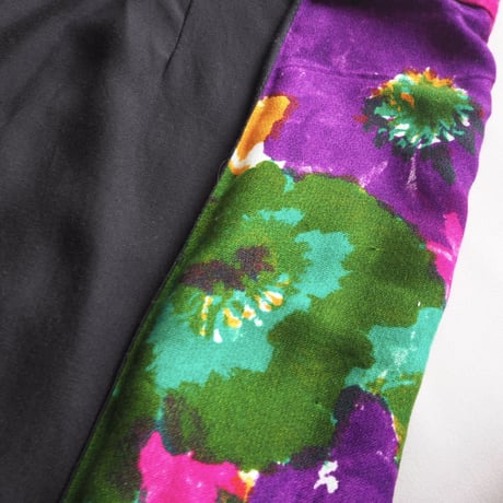 60s floral wrap maxi skirt