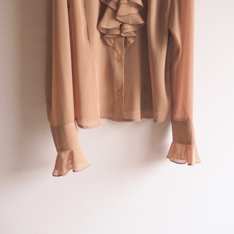 "FORENZA" ruffle sheer blouse