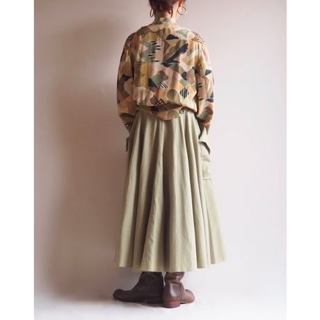 "Nostalghia" silk abstract print blouse