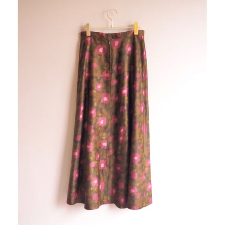 70s floral flare maxi skirt