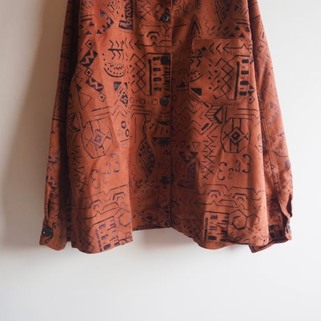 "CHICO'S" abstract faux suède jacket