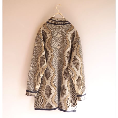 vintage abstract pattern knitted jacket