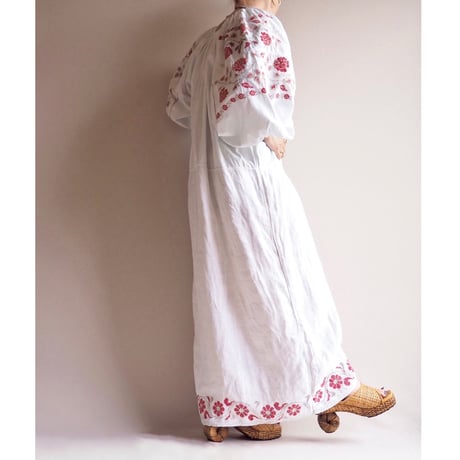 vintage ukrainian embroidered maxi dress