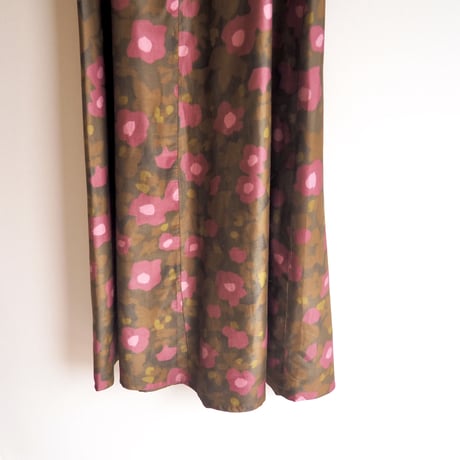 70s floral flare maxi skirt
