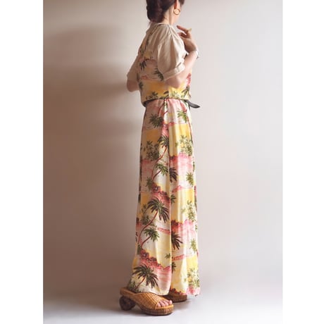 80s "Carol Anderson" tropical sleeveless maxi dress