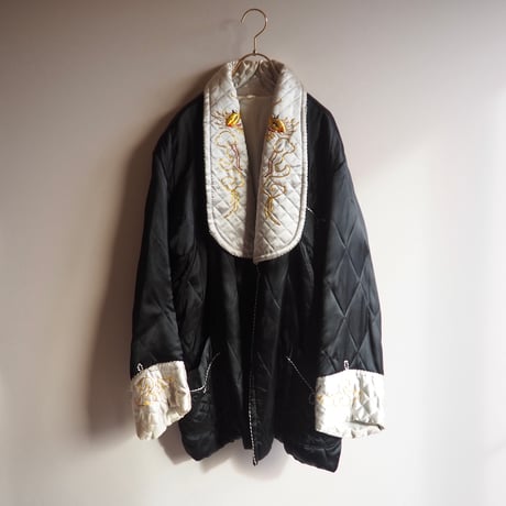 50〜60s chinese embroidered quilt jacket (BK)