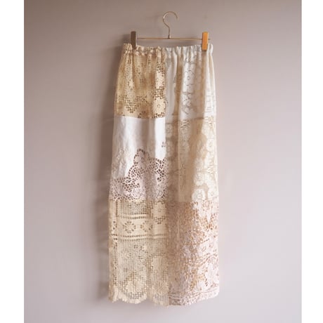 original remake lace patchwork maxi skirt 【C】