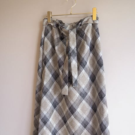 70s "Aper mates"metallic plaid knit maxi skirt