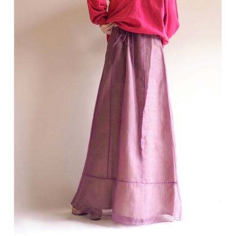 vintage lavender silk maxi skirt