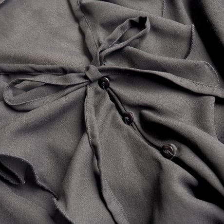 90s oversized ruffle sheer blouse