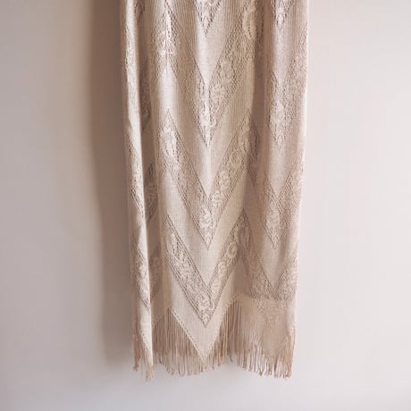 "Nuit" metallic crochet fringe sleeveless maxi dress