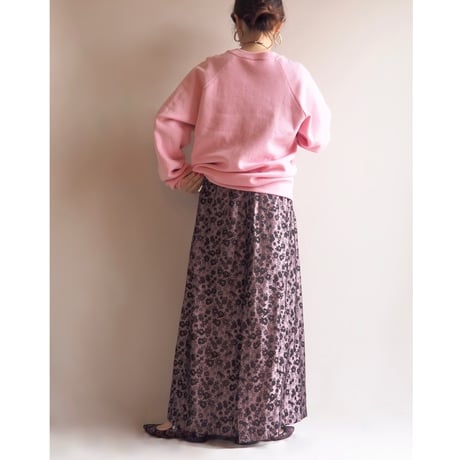vintage floral brocade maxi skirt