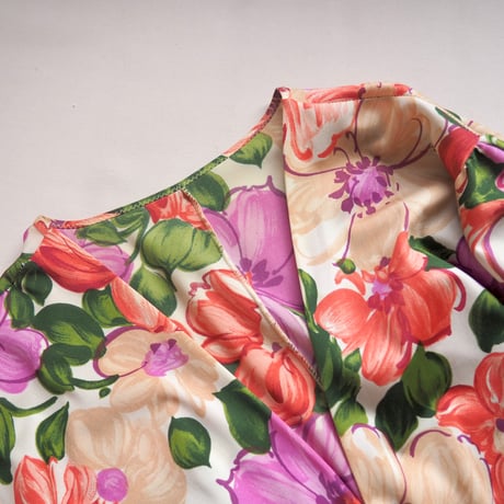 70s flare sleeve floral maxi dress