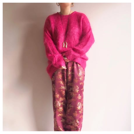 "Rafaella" oversized mohair sweater (vivid pink)