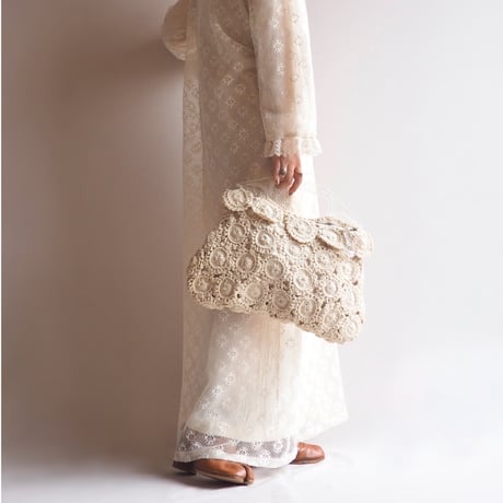 30〜40s lucite crochet woven bag  (IV)